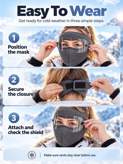 Thermal Fleece Balaclava Ski Mask with Detachable Goggles