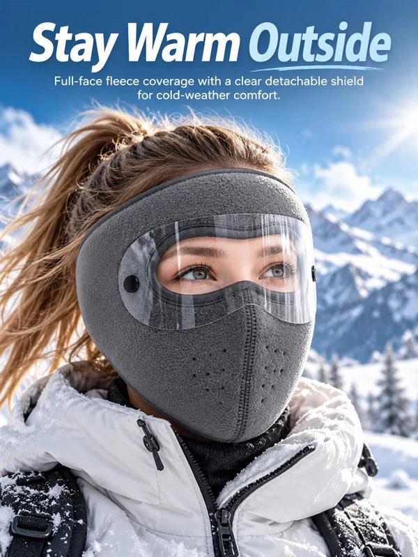 Thermal Fleece Balaclava Ski Mask with Detachable Goggles