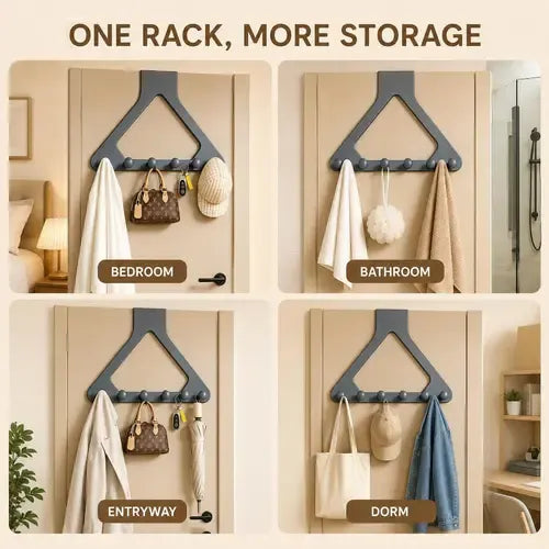 Over-the-Door Triangle Hanging Organizer - No-Drill Slide Installation