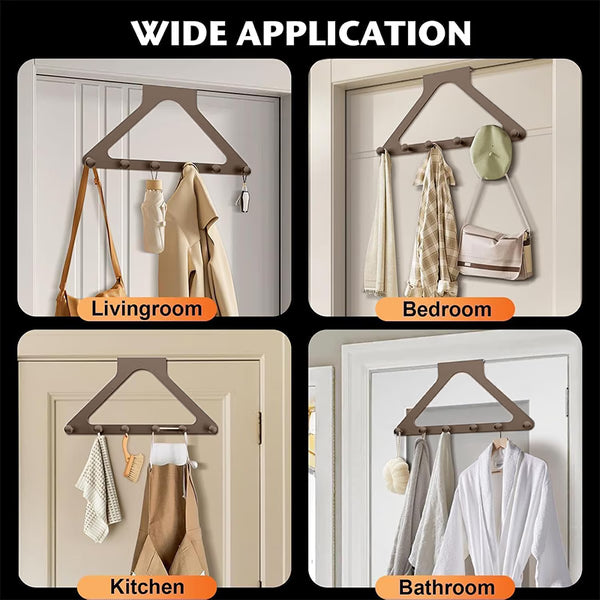 Over-the-Door Triangle Hanging Organizer - No-Drill Slide Installation