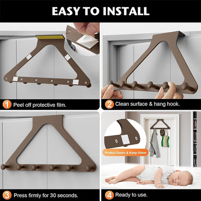 Over-the-Door Triangle Hanging Organizer - No-Drill Slide Installation