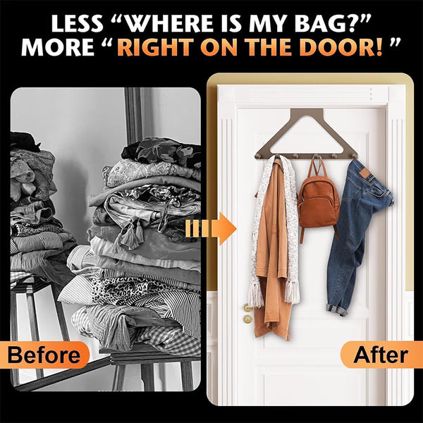Over-the-Door Triangle Hanging Organizer - No-Drill Slide Installation