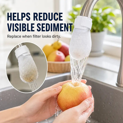 50 Cotton Filter Bags Disposable Cotton Faucet Filter Bags, Splash-Reducing Tap Water Sediment Filter Sock with Elastic Cuff for Kitchen & Bathroom Faucets